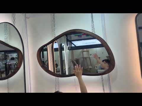 Irregular Wood Frame LED Bathroom Mirror Supplier