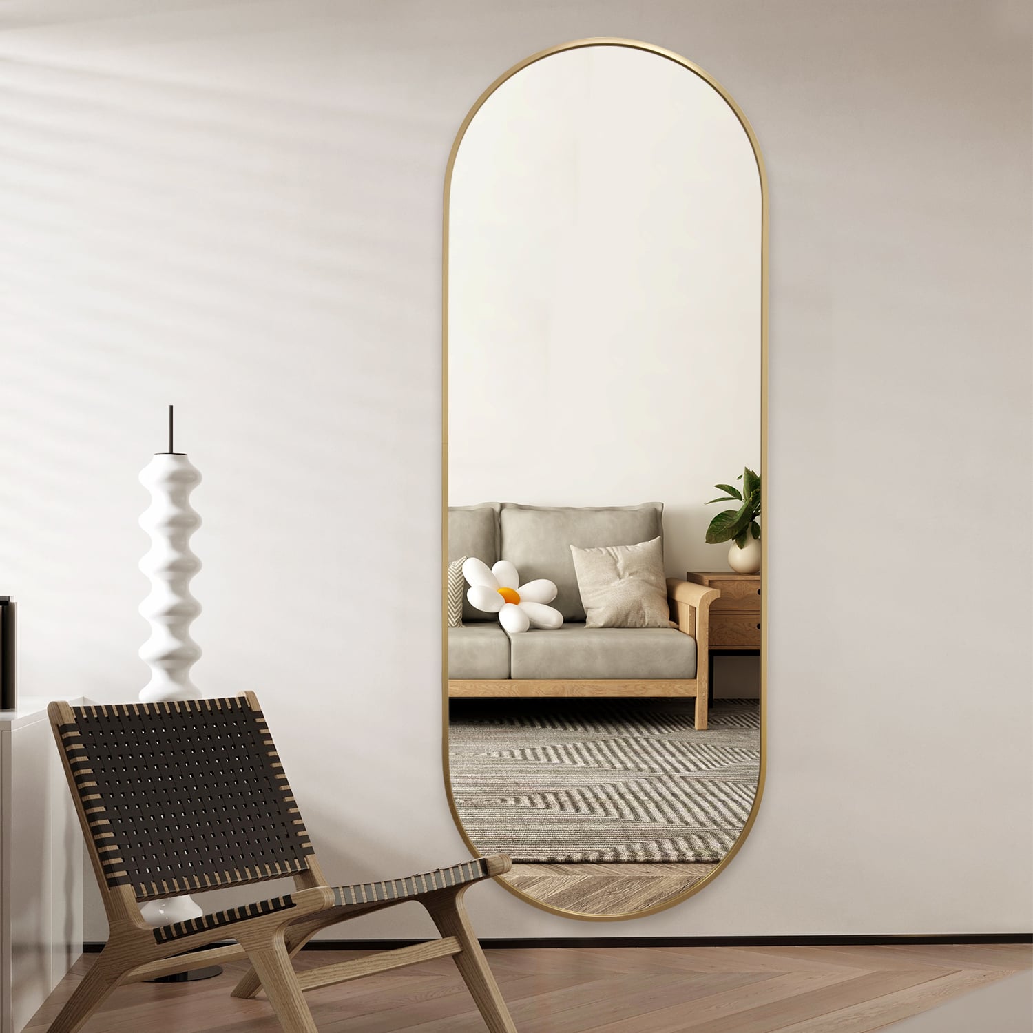 Oval Framed Dressing Mirror