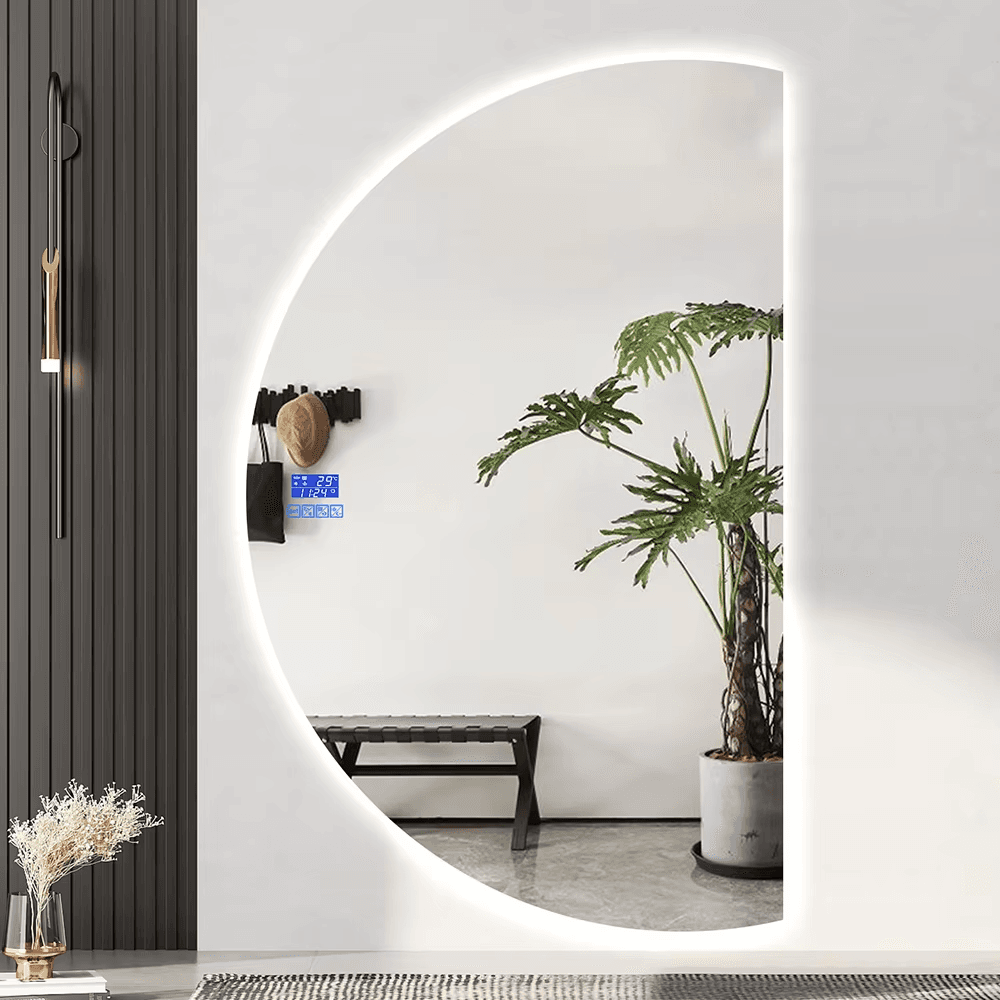 Half Moon LED Mirror
