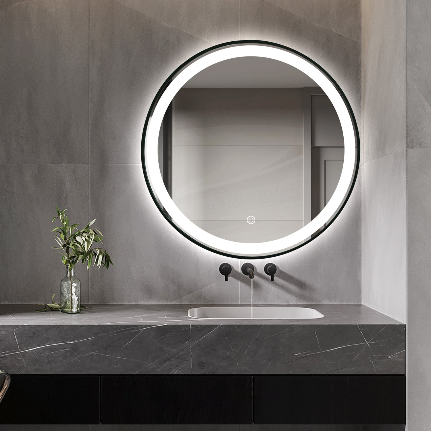 Round Framed LED Mirror