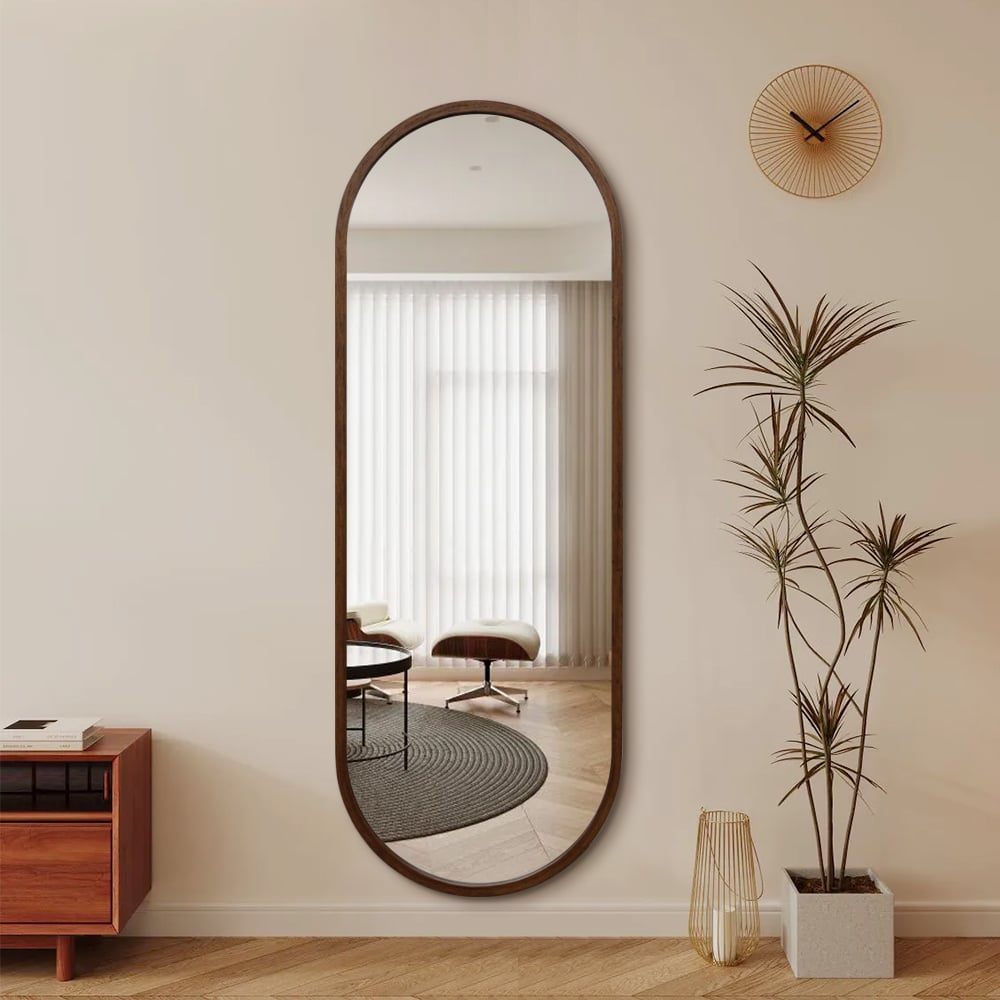 Walnut Oval Dressing Mirror