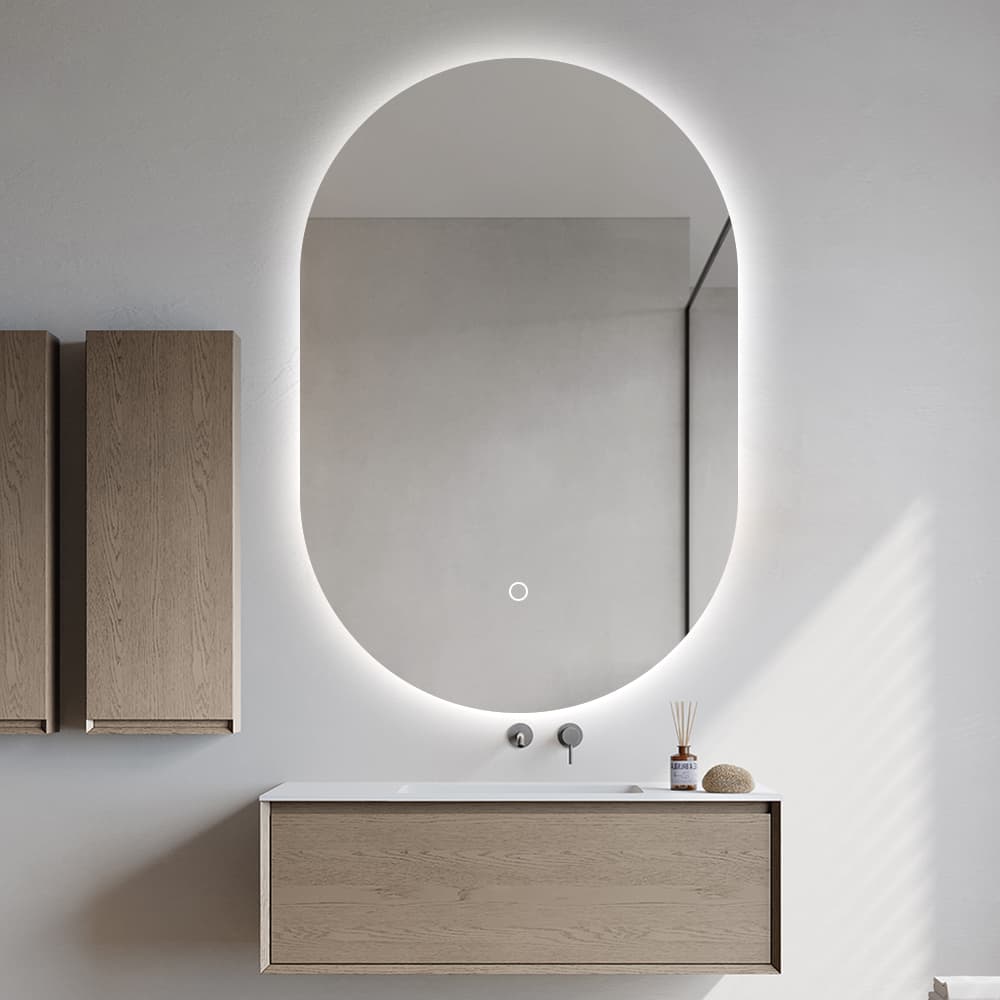 Pill Shape Backlit Mirror