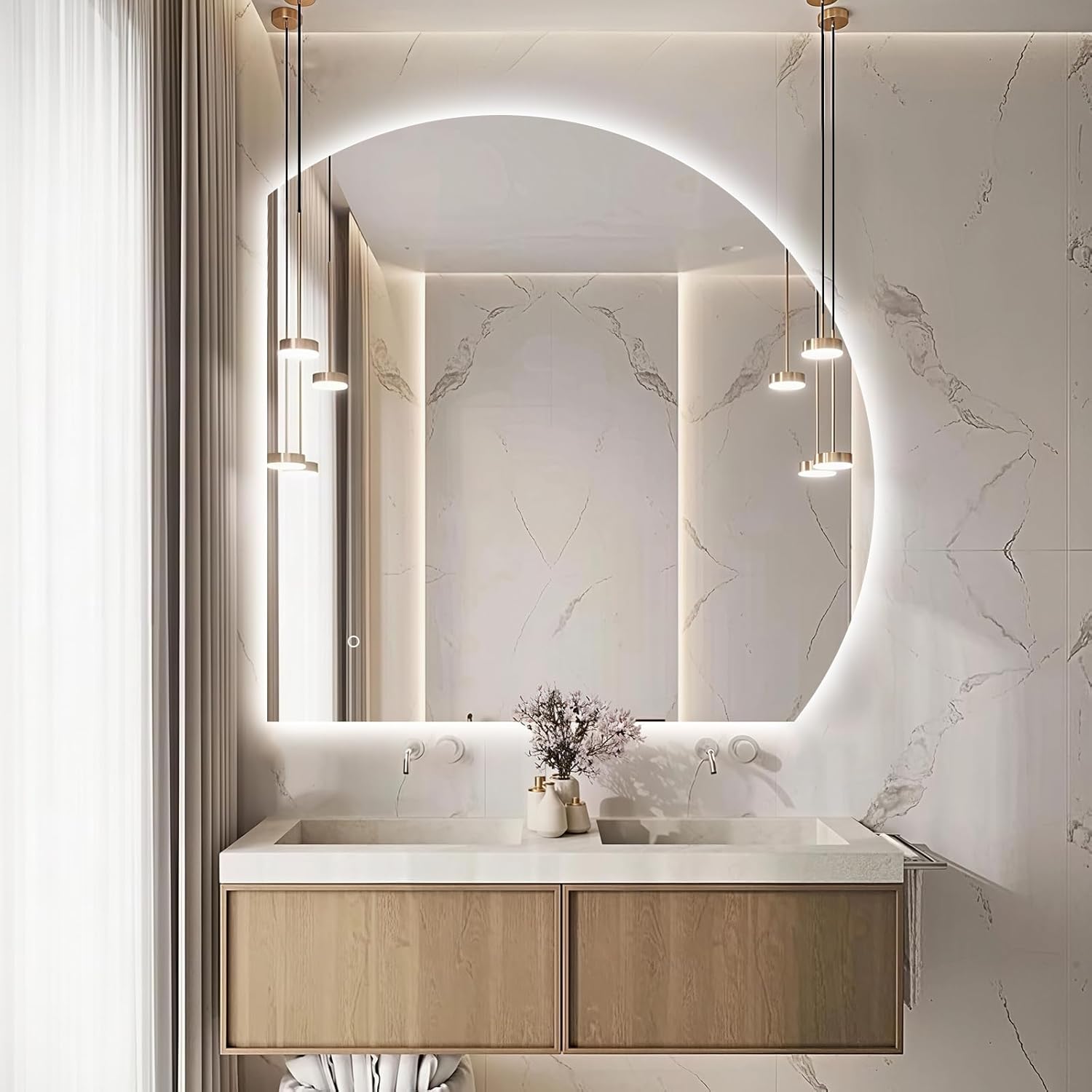 Moon LED Bathroom Mirror
