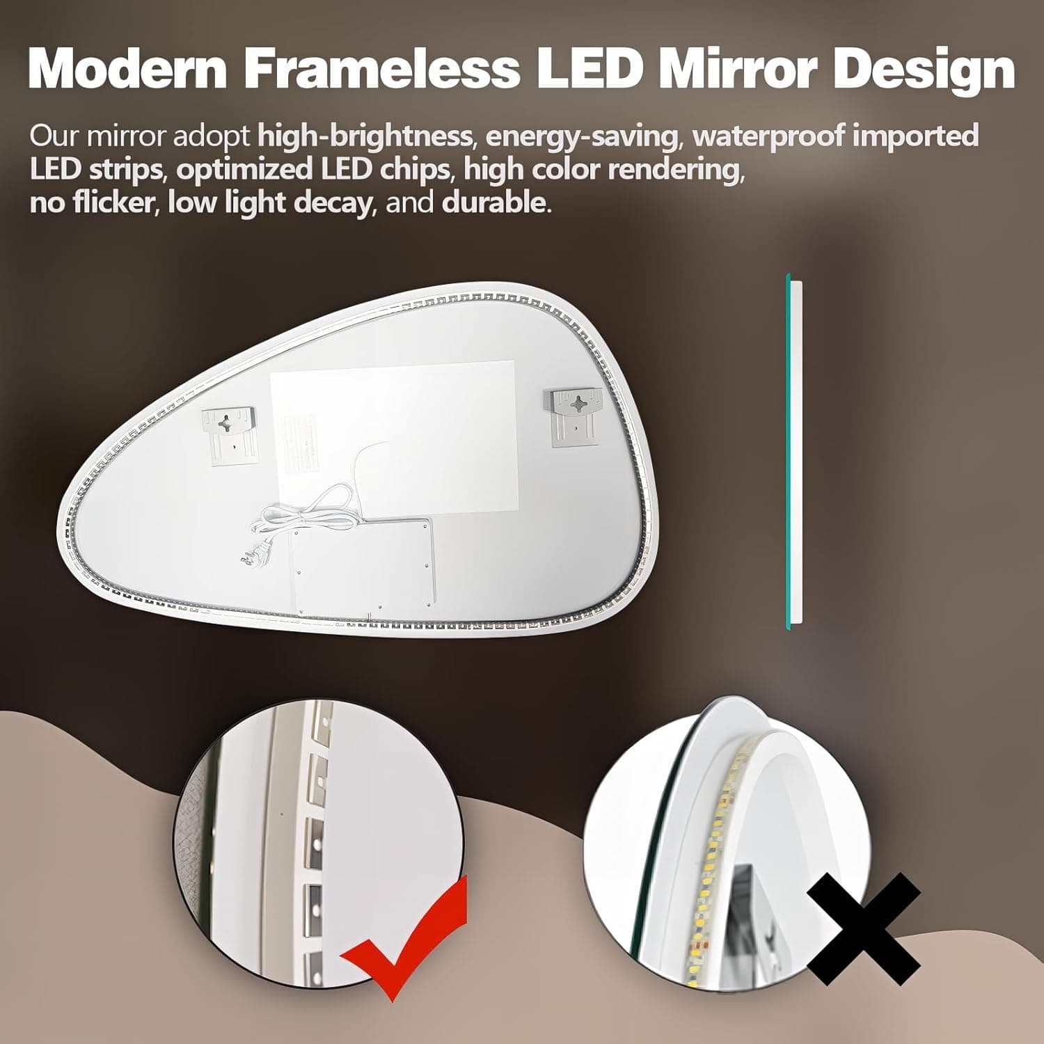 מראת LED א-סימטרית
