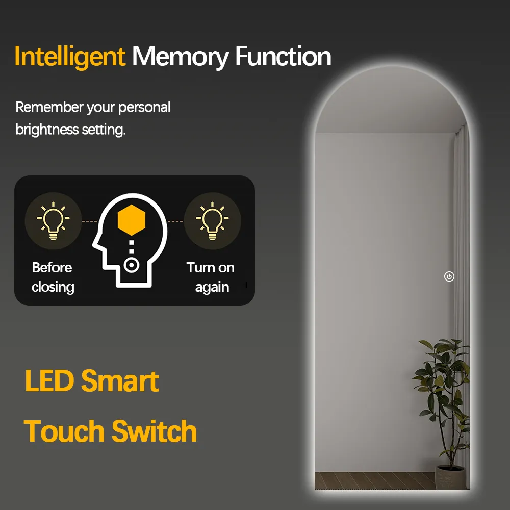 מראת הלבשה LED בצורת קשת
