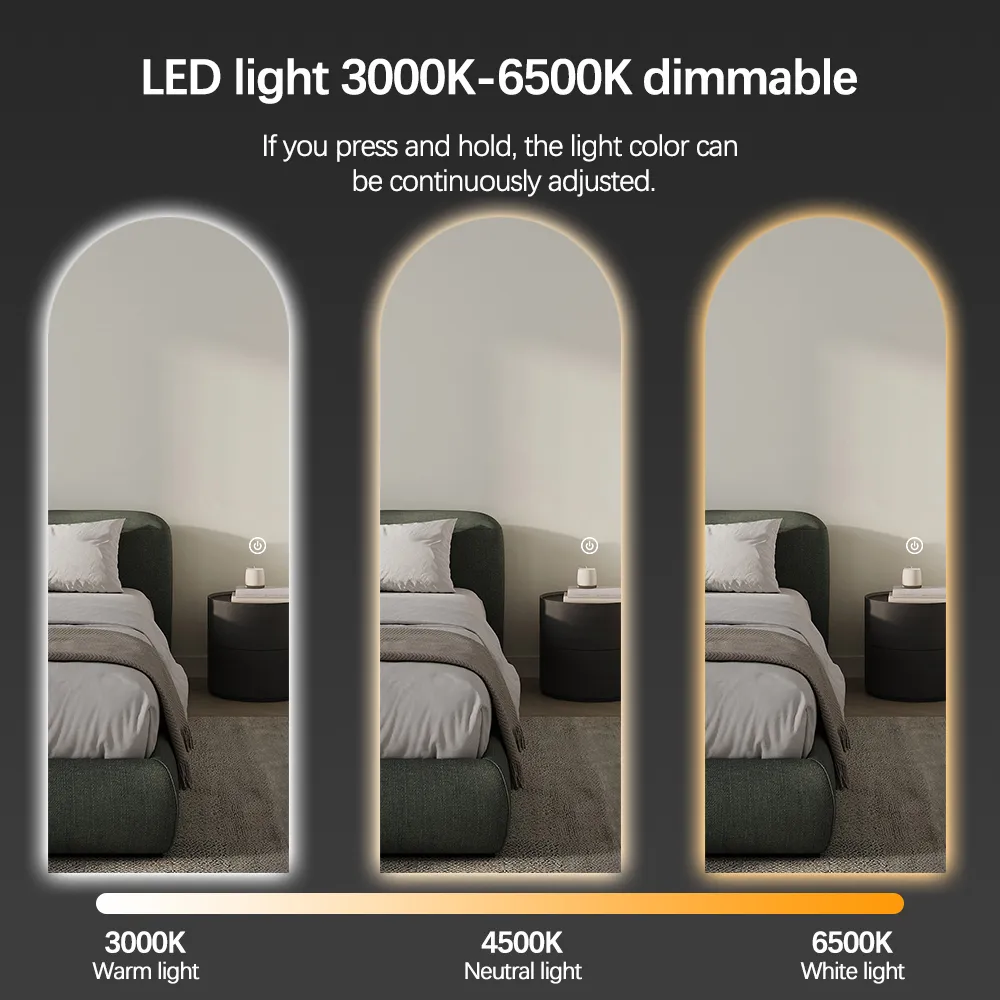 מראת הלבשה LED בצורת קשת