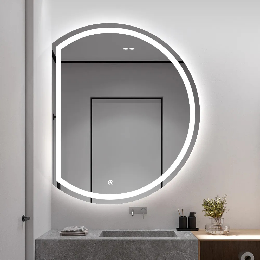 D-Shaped LED Bathroom Mirror