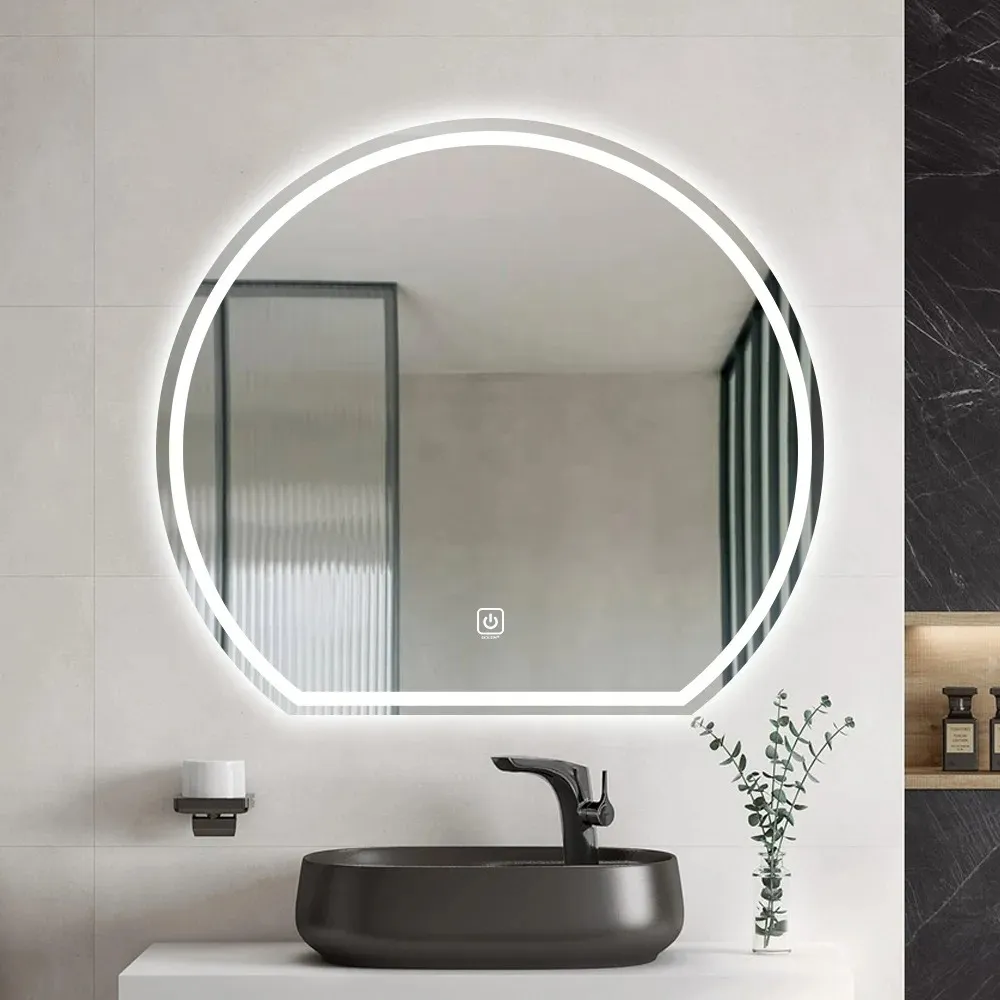 D-Shaped LED Bathroom Mirror
